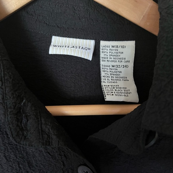 Woman’s White Stag black waffle shirt blouse size M 8/10 - Picture 2 of 7